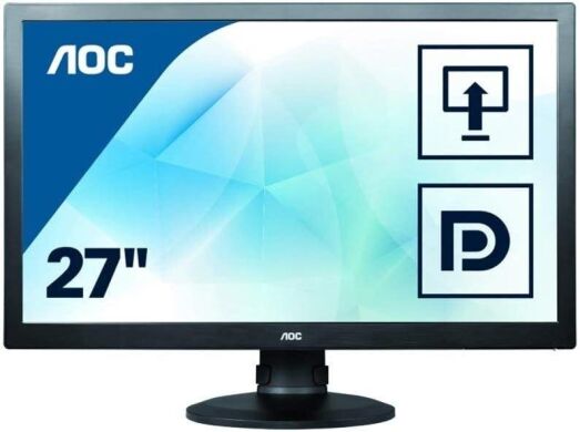 Монітор AOC E2770PQU / 27" (1920x1080) TN / 1x HDMI, 1x DP, 1x DVI, 1x VGA, 2x Audio, 1x USB 3.0, 4x USB 2.0 / 2x 2W / VESA 100x100 / Pivot / Кабель живлення в комплекті