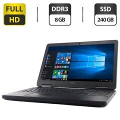 Ноутбук Dell Latitude E5540 / 15.6" (1920x1080) TN / Intel Core i7-4600U (2 (4) ядра по 2.1 - 3.3 GHz) / 8 GB DDR3 / 240 GB SSD / Intel HD Graphics 4400 / WebCam / DVD-ROM