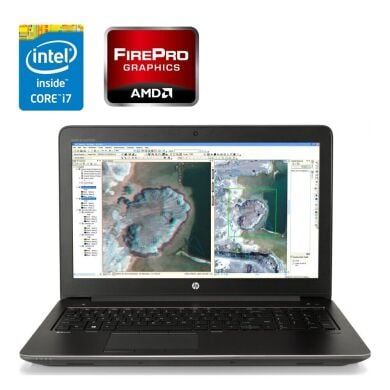 Мобільна робоча станція HP ZBook 15 G3 / 15.6" (1920x1080) TN / Intel Core i7-6700HQ (4 (8) ядра по 2.6 - 3.5 GHz) / 16 GB DDR4 / 512 GB SSD M.2 / AMD FirePro W5170M, 2 GB GDDR5, 128-bit / WebCam / Win 10 Pro