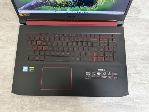 Игровой ноутбук Б-класс Acer Nitro AN517-51-56YW / 17.3" (1920x1080) IPS / Intel Core i5-9300H (4 (8) ядра по 2.4 - 4.1 GHz) / 32 GB DDR4 / 512 GB SSD / nVidia GeForce GTX 1650, 4 GB GDDR5, 128-bit / WebCam / Win 11 Home