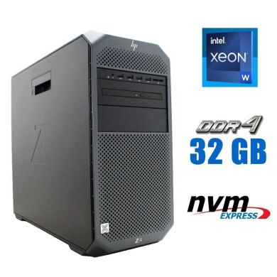 Робоча станція HP Z4 G4 Workstation Tower / Intel Xeon W-2133 (6 (12) ядер по 3.6 - 3.9 GHz) / 32 GB DDR4 / 512 GB SSD M.2 / no video card / DVD-ROM