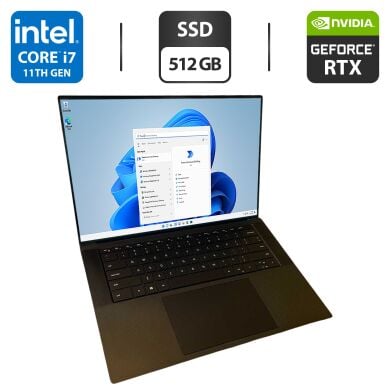 Мобільна робоча станція Dell XPS 15 9510 / 15.6" (3840x2400) IPS Touch / Intel Core i7-11800H (8 (16) ядер по 2.3 - 4.6 GHz) / 16 GB DDR4 / 512 GB SSD / nVidia GeForce RTX 3050 Ti, 4 GB GDDR6, 128-bit / WebCam