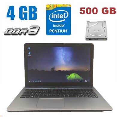 Ноутбук Asus X541S / 15.6" (1366x768) / Intel Pentium N3710 (4 ядра по 1.60 - 2.56 GHz) / 4 GB DDR3 / 500 GB HDD / web-cam