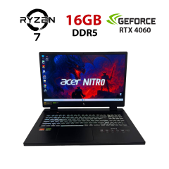 Ігровий ноутбук Б-клас Acer Nitro 17 AN17-41 / 17.3" (2560x1440) IPS / AMD Ryzen 7 7840HS (8 (16) ядер по 3.8 - 5.1 GHz) / 16 GB DDR5 / 512 GB SSD M.2 / nVidia GeForce RTX 4060, 8 GB GDDR6, 128-bit / WebCam
