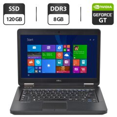 Ноутбук Б-класс Dell Latitude E5440 / 14" (1366x768) TN / Intel Core i7-4600U (2 (4) ядра по 2.1 - 3.3 GHz) / 8 GB DDR3 / 120 GB SSD / nVidia GeForce GT 720M, 2 GB GDDR3, 64-bit / WebCam / DVD-ROM