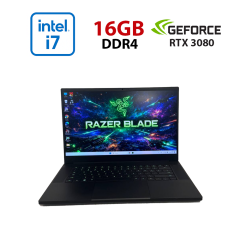 Ігровий ноутбук Razer Blade 15 RZ09-0409 / 15.6" (1920x1080) IPS / Intel Core i7-11800H (8 (16) ядер по 2.3 - 4.6 GHz) / 16 GB DDR4 / 512 GB SSD NVMe / nVidia GeForce RTX 3080, 8 GB GDDR6, 256-bit / WebCam