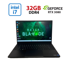 Ігровий ноутбук Razer Blade 15 RZ09-0409 / 15.6" (1920x1080) IPS / Intel Core i7-11800H (8 (16) ядер по 2.3 - 4.6 GHz) / 32 GB DDR4 / 1000 GB SSD NVMe / nVidia GeForce RTX 3080, 8 GB GDDR6, 256-bit / WebCam