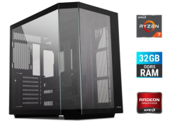 Игровой ПК Vinga Warlike Black Tower New / AMD Ryzen 7 7700 (8 (16) ядер по 3.8 - 5.3 GHz) / 32 GB DDR5 / 256 GB SSD+1000 GB HDD / AMD Radeon RX 6900 XT Sapphire Nitro+, 16 GB GDDR6, 256-bit / Wi-Fi / 750W / Windows 11