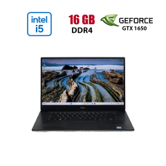 Игровой ультрабук Б-класс Dell XPS 15 7590 / 15.6" (1920x1080) IPS / Intel Core i5-9300H (4 (8) ядра по 2.4 - 4.1 GHz) / 16 GB DDR4 / 480 GB SSD / nVidia GeForce GTX 1650, 4 GB GDDR6, 128-bit / HDMI / WebCam