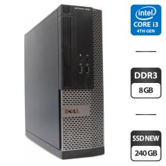 Комп'ютер Dell OptiPlex 3020 SFF / Intel Core i3-4130 (2 (4) ядра по 3.4 GHz) / 8 GB DDR3 / 240 GB SSD NEW / Intel HD Graphics 4400 / VGA