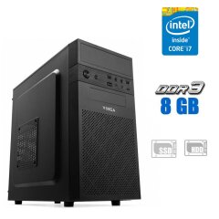 Комп'ютер Vinga CS112B / Intel Core i7-4790 (4 (8) ядра по 3.6 - 4.0 GHz) / 8 GB DDR3 / 120 GB SSD + 500 GB HDD / Intel HD Graphics 4600 / 400W + Кабелі підключення