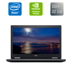 Мобильная рабочая станция Dell Precision 7730 / 17.3" (1920x1080) IPS / Intel Xeon E-2186M (6 (12) ядер по 2.9 - 4.8 GHz) / 32 GB DDR4 / 512 GB SSD / nVidia Quadro P4200, 8 GB GDDR5, 256-bit / WebCam / Windows 10