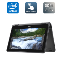 Нетбук-трансформер Dell Latitude 3190 2-in-1 / 11.6" (1366x768) TN Touch / Intel Pentium Silver N5000 (4 ядра по 1.1 - 2.7 GHz) / 8 GB DDR4 / 256 GB SSD / Intel UHD Graphics 605 / WebCam