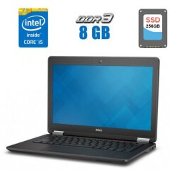 Нетбук Dell Latitude E7250 / 12.5" (1366x768) TN / Intel Core i5-5300U (2 (4) ядра по 2.3 - 2.9 GHz) / 8 GB DDR3 / 256 GB SSD / Intel HD Graphics 5500 / WebCam / HDMI / miniDP