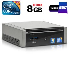 Неттоп Б-класс Fujitsu Esprimo Q9000 USFF / Intel Core i5-520M (2 (4) ядра по 2.4 - 2.93 GHz) / 8 GB DDR3 / 126 GB SSD / Intel HD Graphics / DVI / HDMI / Блок питания в комплекте