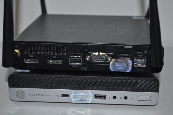 Неттоп Б-клас HP EliteDesk 800 G5 Desktop Mini USFF / Intel Core i5-9600T (6 ядер по 2.3 - 3.9 GHz) / 8 GB DDR4 / 512 GB SSD M.2 / Intel UHD Graphics 630 / Wi-Fi / Windows 11 Pro / Блок живлення