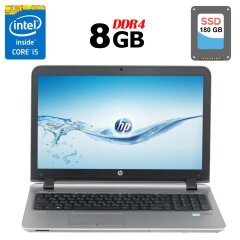Ноутбук Б-класс HP ProBook 450 G3 / 15.6" (1920x1080) TN / Intel Core i5-6200U (2 (4) ядра по 2.3 - 2.8 GHz) / 8 GB DDR4 / 180 GB SSD / Intel HD Graphics 520 / WebCam / DVD-RW / HDMI / Windows 10 лицензия