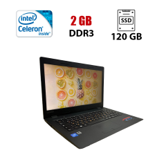 Ноутбук Б-класс Lenovo IdeaPad 100S-14IBR / 14" (1366x768) TN / Intel Celeron N3050 (2 ядра по 1.6 - 2.16 GHz) / 2 GB DDR3 / 120 GB SSD / Intel HD Graphics / WebCam
