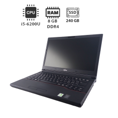 Ноутбук Fujitsu LifeBook E546 / 14" (1920x1080) IPS / Intel Core i5-6200U (2 (4) ядра по 2.3 - 2.8 GHz) / 8 GB DDR4 / 240 GB SSD / Intel HD Graphics 520 / WebCam