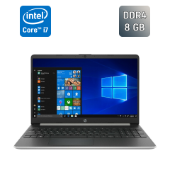 Ноутбук HP 15-da1005dx / 15.6" (1366x768) TN / Intel Core i7-8565U (4 (8) ядра по 1.8 - 4.6 GHz) / 8 GB DDR4 / 256 GB SSD / Intel UHD Graphics / WebCam / Windows 10