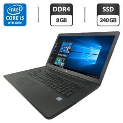 Ноутбук HP 17-by1033dx6 / 17.3" (1600x900) TN / Intel Core i5-8265U (4 (8) ядра по 1.6 - 3.9 GHz) / 8 GB DDR4 / 240 GB SSD / Intel UHD Graphics / WebCam / DVD-ROM