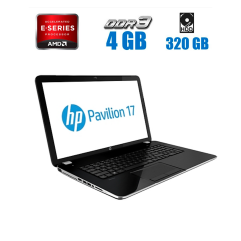 Ноутбук HP Pavilion 17-e100sr / 17.3" (1600x900) TN / AMD E1-2500 (2 ядра по 1.4 GHz) / 4 GB DDR3 / 320 GB HDD / AMD Radeon HD 8240 / WebCam / DVD-ROM