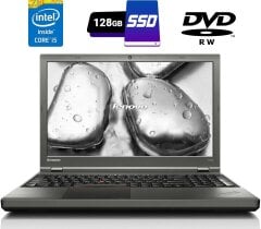 Ноутбук Lenovo ThinkPad T540p / 15.6" (1366x768) TN / Intel Core i5-4300M (2 (4) ядра по 2.6 - 3.3 GHz) / 6 GB DDR3 / 128 GB SSD / Intel HD Graphics 4600 / WebCam / DVD-RW / Fingerprint / miniDP