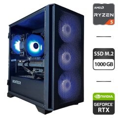 Сборка под заказ: новый игровой ПК Montech Air 100 ARGB Black Tower / AMD Ryzen 5 7500F (6 (12) ядер по 3.7 - 5.0 GHz) / 32 GB DDR5 / 1000 GB SSD M.2 / nVidia GeForce RTX 5060 Ti, 16 GB GDDR7, 128-bit / 650W