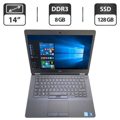 Ультрабук Dell Latitude E5470 / 14" (1366x768) TN / Intel Core i5-6300U (2 (4) ядра по 2.4 - 3.0 GHz) / 8 GB DDR4 / 128 GB SSD / Intel HD Graphics 520 / WebCam