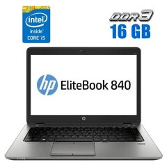 Ультрабук HP EliteBook 840 G1 / 14" (1920x1080) IPS / Intel Core i5-4200U (2 (4) ядра по 1.6 - 2.6 GHz) / 16 GB DDR3 / 480 GB SSD / Intel HD Graphics 4400 / WebCam
