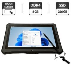 Захищений планшет Getac F110 G4 / 11.6" (1920x1080) IPS Touch / Intel Core i5-7200U (2 (4) ядра по 2.5 - 3.1 GHz) / 8 GB DDR4 / 256 GB SSD / Intel HD Graphics 620 / WebCam / Стилус / Два АКБ
