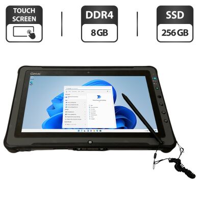 Захищений планшет Getac F110 G4 / 11.6" (1920x1080) IPS Touch / Intel Core i5-7200U (2 (4) ядра по 2.5 - 3.1 GHz) / 8 GB DDR4 / 256 GB SSD / Intel HD Graphics 620 / WebCam / Стилус / Два АКБ