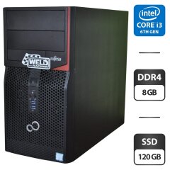 Компьютер Fujitsu Esprimo P556 E85 Tower / Intel Core i3-6100 (2 (4) ядра по 3.7 GHz) / 8 GB DDR4 / 120 GB SSD / Intel HD Graphics 530 / Windows 11 Pro