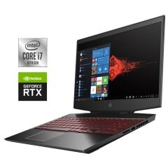 Ігровий ноутбук Б-клас HP Omen 15-dh1099nr / 15.6" (1920x1080) IPS / Intel Core i7-10750H (6 (12) ядер по 2.6 - 5.0 GHz) / 16 GB DDR4 / 500 GB SSD / nVidia GeForce RTX 2070 Max-Q, 8 GB GDDR6, 256-bit / WebCam