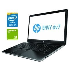 Игровой ноутбук Б-класс HP Envy dv7 / 17.3" (1920x1080) TN / Intel Core i7-3630QM (4 (8) ядра по 2.4 - 3.4 GHz) / 8 GB DDR3 / 128 GB SSD + 500 GB HDD / nVidia GeForce GT 650M, 2 GB GDDR5, 128-bit / WebCam / АКБ не держит