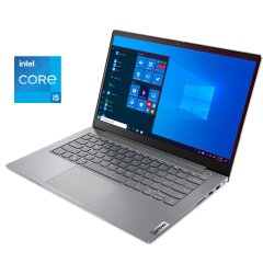 Ультрабук Б-класс Lenovo ThinkBook 14 G2 ITL / 14" (1920x1080) IPS / Intel Core i5-1135G7 (4 (8) ядра по 2.4 - 4.2 GHz) / 8 GB DDR4 / 256 GB SSD NVMe / Intel Iris Xe Graphics / WebCam / Win 10 Pro