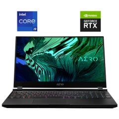 Игровой ноутбук Б-класс Gigabyte Aero 15 YD / 15.6" (3840x2160) OLED / Intel Core i9-11980HK (8 (16) ядер по 2.6 - 5.0 GHz) / 32 GB DDR4 / 1000 GB SSD NVMe / nVidia GeForce RTX 3080, 16 GB GDDR6, 256-bit / WebCam