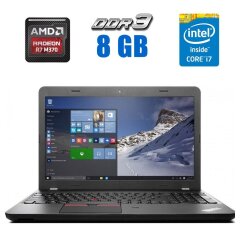 Ігровий ноутбук Lenovo ThinkPad E560 / 15.6" (1920x1080) IPS / Intel Core i7-6500U (2 (4) ядра по 2.5 - 3.1 GHz) / 8 GB DDR3 / 512 GB SSD / AMD Radeon R7 M370, 2 GB GDDR5, 128-bit / WebCam / Win 10 Pro