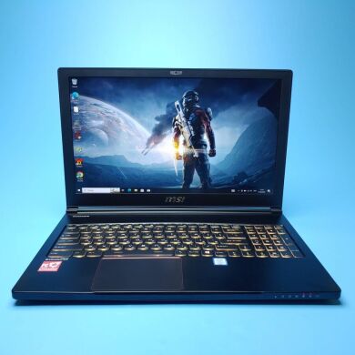 Ігровий ноутбук MSI MegaBook GS63 Stealth 8RE / 15.6" (1920x1080) IPS / Intel Core i7-8750H (6 (12) ядер по 2.2 - 4.1 GHz) / 16 GB DDR4 / 256 GB SSD / nVidia GeForce GTX 1060, 6 GB GDDR5, 192-bit / WebCam / Win 10 Pro Ігровий ноутбук MSI MegaBook GS63 Stealth 8RE / 15.6" (1920x1080) IPS / Intel Core i7-8750H (6 (12) ядер по 2.2 - 4.1 GHz) / 16 GB DDR4 / 256 GB SSD / nVidia GeForce GTX 1060, 6 GB GDDR5, 192-bit / WebCam / Win 10 Pro
