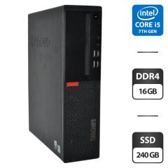 Комп'ютер Lenovo ThinkCentre M710s SFF / Intel Core i5-7400 (4 ядра по 3.0 - 3.5 GHz) / 16 GB DDR4 / 240 GB SSD / Intel HD Graphics 630 / Windows 11 Pro