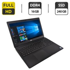 Ноутбук Dell Latitude 3500 / 15.6" (1920x1080) TN / Intel Core i3-8145U (2 (4) ядра по 2.1 - 3.9 GHz) / 16 GB DDR4 / 240 GB SSD / Intel UHD Graphics / WebCam
