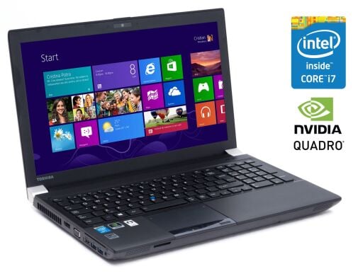 Мобильная рабочая станция Toshiba Tecra W50-A / 15.6" (1920x1080) IPS / Intel Core i7-4810MQ (4 (8) ядра по 2.8 - 3.8 GHz) / 8 GB DDR3 / 240 GB SSD / nVidia Quadro K2100M, 2 GB GDDR5, 128-bit / DVD-ROM / WebCam / Win 10 Pro