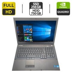 Мобільна робоча станція Dell Precision M6700 / 17.3" (1920x1080) IPS / Intel Core i7-3840QM (4 (8) ядра по 2.8 - 3.8 GHz) / 32 GB DDR3 / 256 GB SSD + 750 GB HDD / nVidia Quadro K3000M, 2 GB GDDR5, 256-bit / WebCam / DVD-ROM