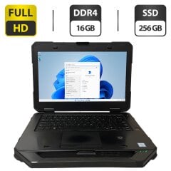 Защищенный ноутбук Dell Latitude 5414 Rugged / 14" (1920x1080) IPS / Intel Core i7-6600U (2 (4) ядра по 2.6 - 3.4 GHz) / 16 GB DDR4 / 256 GB SSD / Intel HD Graphics 520 / Fingerprint