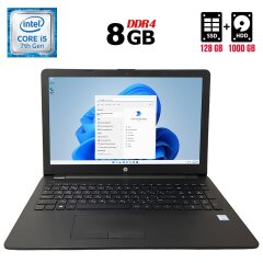 Ноутбук HP Pavilion 15-bs0xx / 15.6" (1366x768) TN / Intel Core i5-7200U (2 (4) ядра по 2.5 - 3.1 GHz) / 8 GB DDR4 / 128 GB SSD + 1000 GB HDD / Intel HD Graphics 620 / WebCam / HDMI
