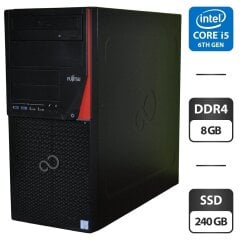Компьютер Fujitsu Esprimo P956 E94 Tower / Intel Core i5-6500 (4 ядра по 3.2 - 3.6 GHz) / 8 GB DDR4 / 240 GB SSD / Intel HD Graphics 530 / DVD-ROM / Windows 11 Pro