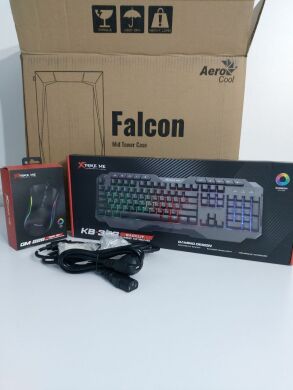 Ігровий ПК AeroCool PGS FALCON-A-BK-V1 FRGB Tower / Intel Core i5-8500 (6 ядер по 3.0 - 4.1 GHz) / 32 GB DDR4 / 256 GB SSD M.2 + 1000 GB SSD / AMD Radeon RX 5700, 8 GB GDDR6, 256-bit / 600W + Мишка, клавіатура, кабелі HDMI та живлення
