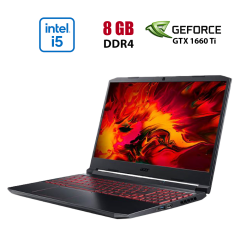 Игровой ноутбук Acer Nitro 5 AN515-55-50SG / 15.6" (1920x1080) IPS / Intel Core i5-10300H (4 (8) ядра по 2.5 - 4.5 GHz) / 8 GB DDR4 / 512 GB SSD / nVidia GeForce GTX 1660 Ti, 6 GB GDDR6, 192-bit / WebCam
