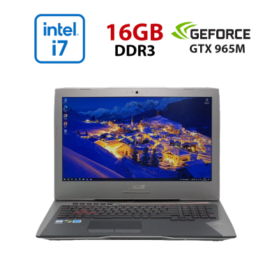 Ігровий ноутбук Asus ROG G752VL-BHI7N32 / 17.3" (1920x1080) IPS / Intel Core i7-6700HQ (4 (8) ядра по 2.6 - 3.5 GHz) / 16 GB DDR3 / 480 GB SSD / nVidia GeForce GTX 965M, 2 GB GDDR5, 128-bit / WebCam