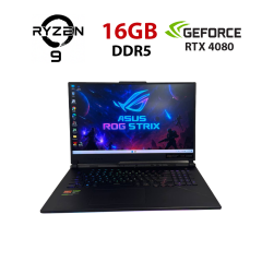 Ігровий ноутбук Б-клас Asus ROG Strix SCAR 17 G733PZV / 17.3" (2560x1440) IPS / AMD Ryzen 9 7945HX (16 (32) ядра по 2.5 - 5.4 GHz) / 16 GB DDR5 / 512 GB SSD M.2 / nVidia GeForce RTX 4080, 12 GB GDDR6X, 192-bit / WebCam